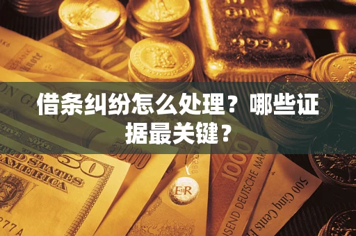 济南借条纠纷怎么处理？哪些证据最关键？