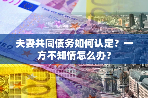 济南夫妻共同债务如何认定？一方不知情怎么办？