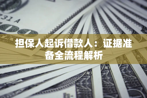 济南担保人起诉借款人：证据准备全流程解析