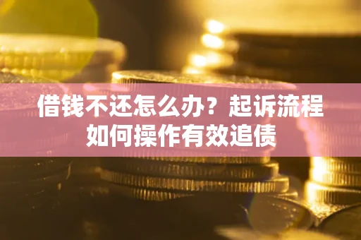 济南借钱不还怎么办？起诉流程如何操作有效追债